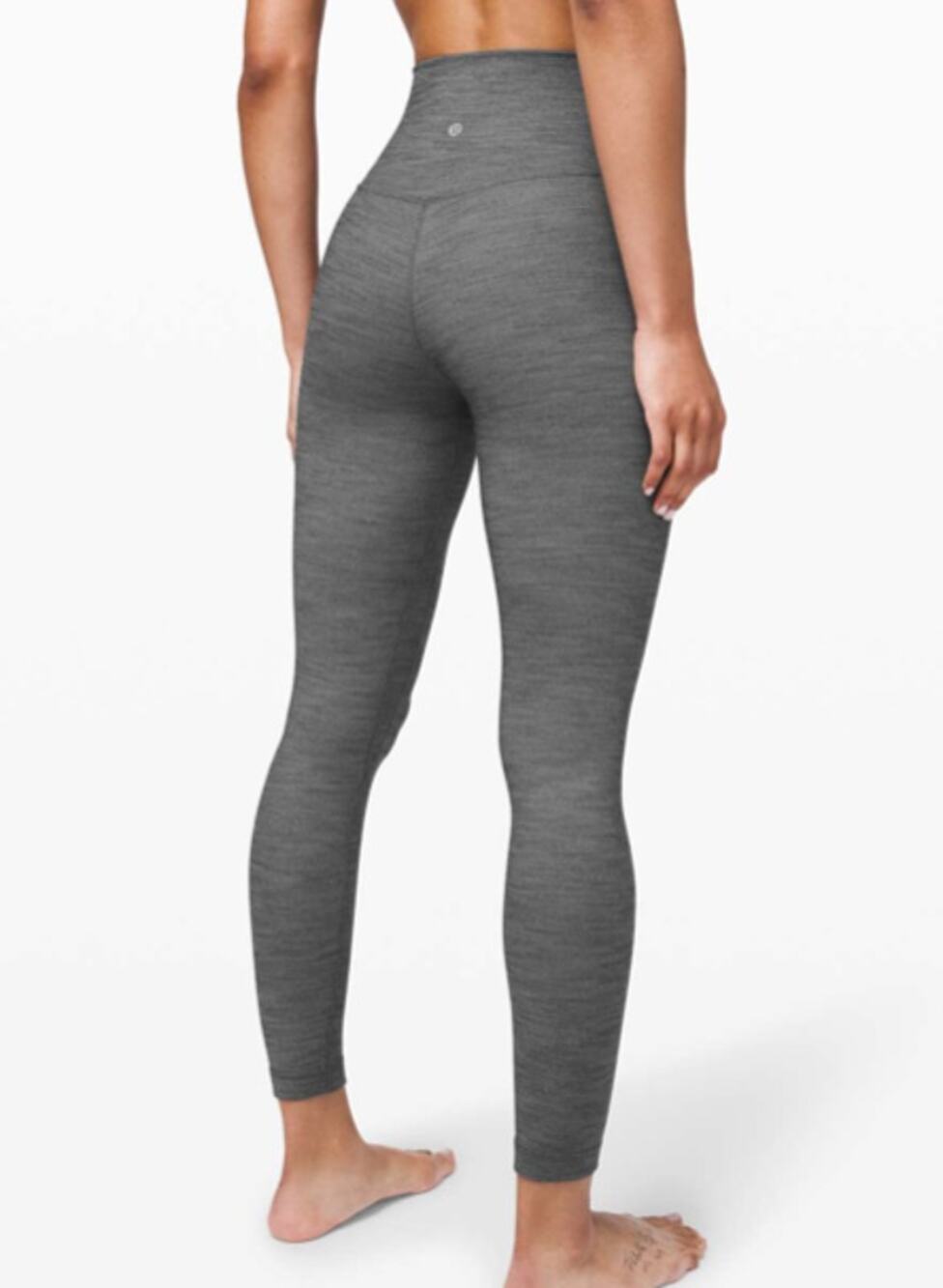 Lululemon Align Pants II 25" Mini Heathered Herringbone Yoga Black White Size 6